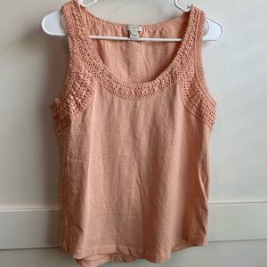 J. Crew Light Orange Lace Trim Tank Top